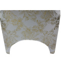 Gold Metallic Damask Spandex Banquet Slipcovers Covers de cadeira para casamentos house de chaise
